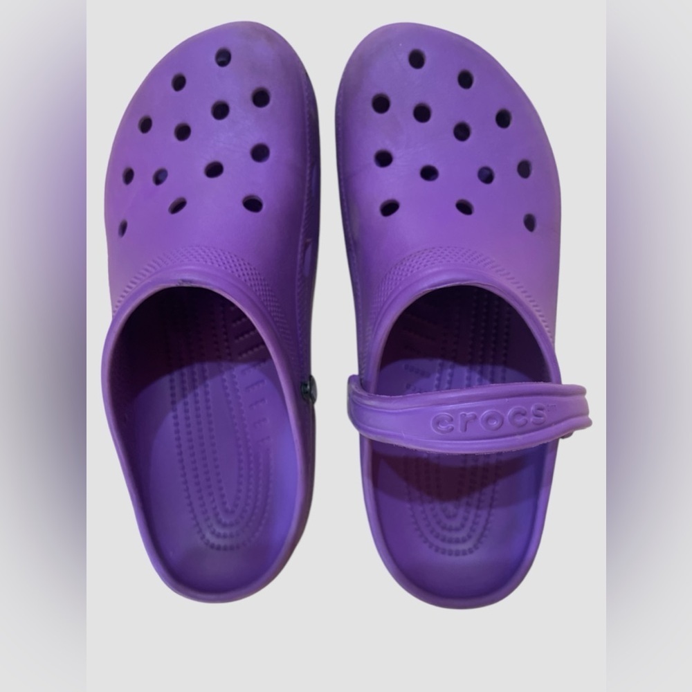 CROCS Original Classic Purple Clogs Sandals Shoes Mens 11 Preowned - Picture 5 of 6